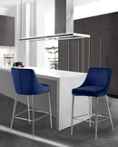 Karina Navy Velvet Stool