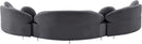 Vivacious Grey Velvet 3pc. Sectional (3 Boxes)