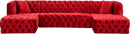 Coco Red Velvet 3pc. Sectional (3 Boxes)