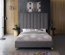 Via Grey Velvet Full Bed