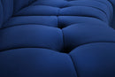 Limitless Navy Velvet 3pc. Modular Sectional