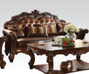 Acme Vendome Stationary Sofa with 3 Pillows in Cherry 52001