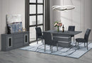 MONACO DARK GREY DINING TABLE AND 6 MONACO DARK GREY DINING CHAIRS