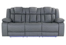U7068 GREY 10 POWER RECLINING SOFA WITH DDT, WC AND LED