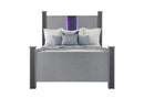 Logan Silver Bed With Led And Speakers