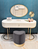 Heart Grey Velvet Ottoman/Stool