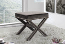 Nixon Grey Velvet Ottoman/Bench