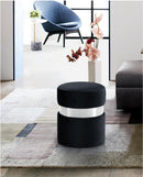 Hailey Black Velvet Ottoman/Stool