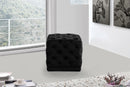 Stella Black Velvet Ottoman/Stool