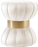Vino Cream Velvet Ottoman/Stool