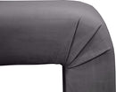 Minimalist Grey Velvet Bench