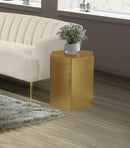 Hexagon Brushed Gold End Table
