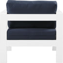 Nizuc Navy Waterproof Fabric Outdoor Patio Aluminum Arm Chair
