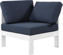 Nizuc Navy Waterproof Fabric Outdoor Patio Aluminum Corner Chair