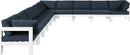 Nizuc Navy Waterproof Fabric Outdoor Patio Modular Sectional