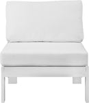 Nizuc White Waterproof Fabric Outdoor Patio Aluminum Armless Chair