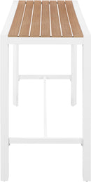 Nizuc Brown manufactured wood Outdoor Patio Aluminum Rectangle Bar Table