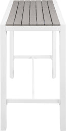 Nizuc Grey manufactured wood Outdoor Patio Aluminum Rectangle Bar Table