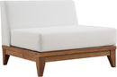 Rio Off White Waterproof Fabric Outdoor Patio Modular Armless Chair