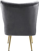Tess Grey Velvet Accent Chair