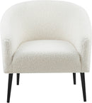 Barlow White Faux Sheepskin Fur Accent Chair