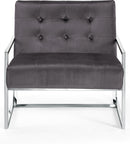 Alexis Grey Velvet Accent Chair