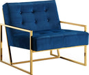Pierre Navy Velvet Accent Chair