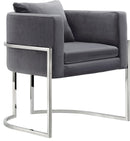 Pippa Grey Velvet Accent Chair