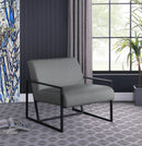 Industry Grey Faux Leather Accent Chair
