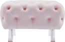 Crescent Pink Velvet Ottoman