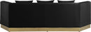 Marquis Black Velvet Sofa