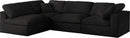 Serene Black Linen Fabric Deluxe Cloud Modular Sectional