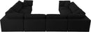 Serene Black Linen Fabric Deluxe Cloud Modular Sectional