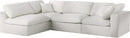 Serene Cream Linen Fabric Deluxe Cloud Modular Sectional