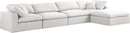 Serene Cream Linen Fabric Deluxe Cloud Modular Sectional