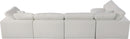 Serene Cream Linen Fabric Deluxe Cloud Modular Sectional