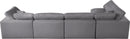 Serene Grey Linen Fabric Deluxe Cloud Modular Sectional