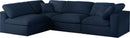 Serene Navy Linen Fabric Deluxe Cloud Modular Sectional