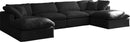 Plush Black Velvet Standard Cloud Modular Sectional
