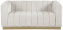 Marlon Cream Velvet Loveseat