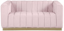 Marlon Pink Velvet Loveseat