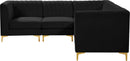 Alina Black Velvet Modular Sectional