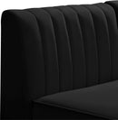 Alina Black Velvet Modular Sectional