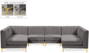 Alina Grey Velvet Modular Sectional