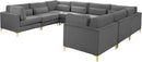 Julia Grey Velvet Modular Sectional (8 Boxes)