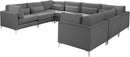Julia Grey Velvet Modular Sectional (8 Boxes)