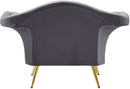 Lips Grey Velvet Chair