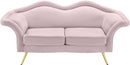 Lips Pink Velvet Loveseat