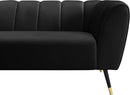 Beaumont Black Velvet Loveseat