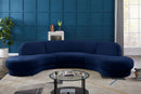 Rosa Navy Velvet 3pc. Sectional (3 Boxes)